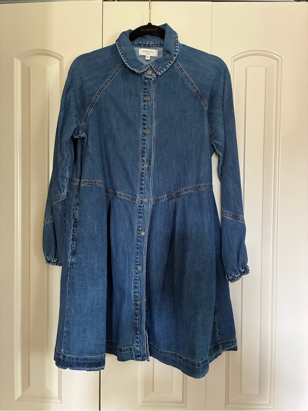Habitual Denim Button-Down Casual Dress - Blue